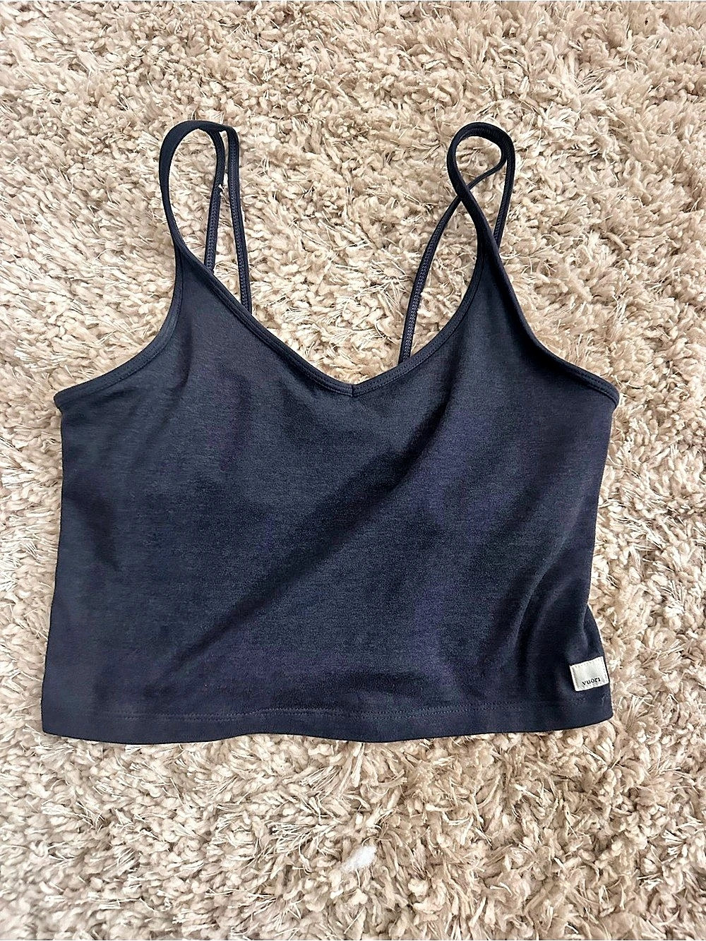 Vuori Cropped Camisole Navy Blue